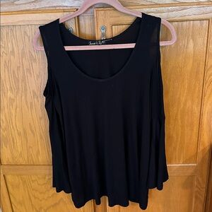 Black Sleeveless Cold Shoulder Top